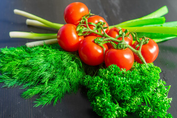 fresh vegetables on a white background