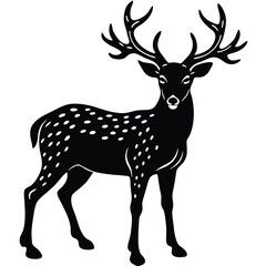 Wild deer silhouette vector illustration mammal