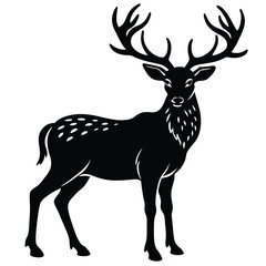 Wild deer silhouette vector illustration mammal
