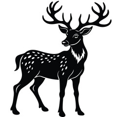 Wild deer silhouette vector illustration mammal