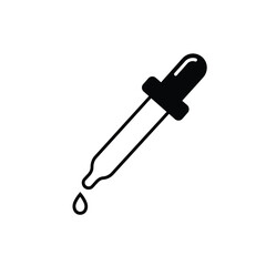 Dropper With Liquid Drop Isolated Medicine Health Eye Drop Concept Vector
