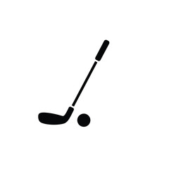Golf Club And Ball Illustration Minimalist Style Professional Sports Equipment Icon