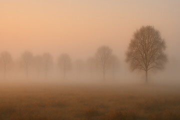 Fototapeta premium Misty morning in the forest