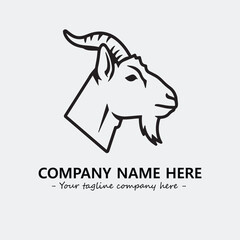 Head of goat illustration black and white for logo company vector image
