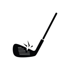 Broken Golf Club Silhouette Illustration Sports Equipment Failure Graphic Icon Element