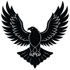 Obraz premium Black eagle silhouette vector illustration features tribal wing design