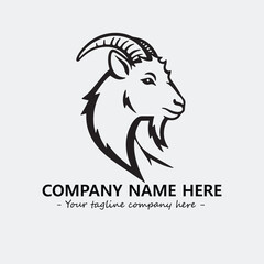 Head of goat illustration black and white for logo company vector image
