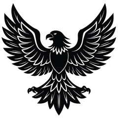 Black eagle silhouette vector illustration features tribal wing design