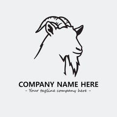 Head of goat illustration black and white for logo company vector image
