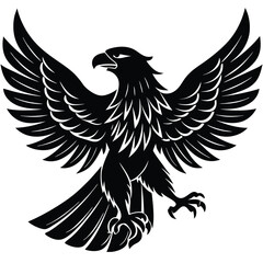 Black eagle silhouette vector illustration features tribal wing design
