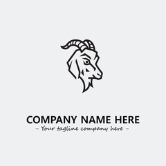 Head of goat illustration black and white for logo company vector image
