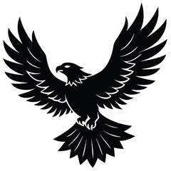 Black eagle silhouette vector illustration features tribal wing design