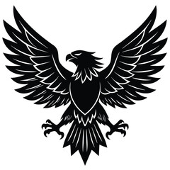 Black eagle silhouette vector illustration features tribal wing design