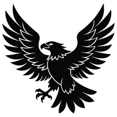 Black eagle silhouette vector illustration features tribal wing design