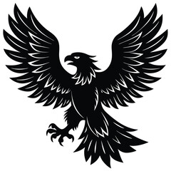 Black eagle silhouette vector illustration features tribal wing design