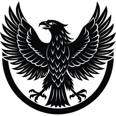 Black eagle silhouette vector illustration features tribal wing design