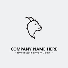 Head of goat illustration black and white for logo company vector image
