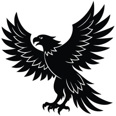 Black eagle silhouette vector illustration features tribal wing design