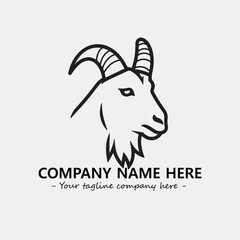 Head of goat illustration black and white for logo company vector image
