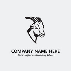 Head of goat illustration black and white for logo company vector image
