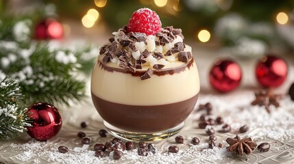 Festive layered chocolate dessert