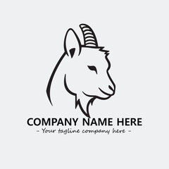 Head of goat illustration black and white for logo company vector image
