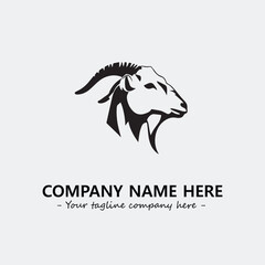 Head of goat illustration black and white for logo company vector image
