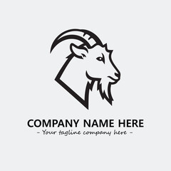 Head of goat illustration black and white for logo company vector image

