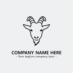 Head of goat illustration black and white for logo company vector image

