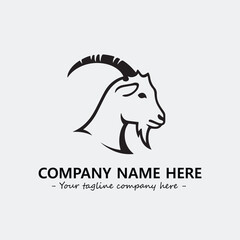 Head of goat illustration black and white for logo company vector image
