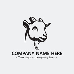 Head of goat illustration black and white for logo company vector image
