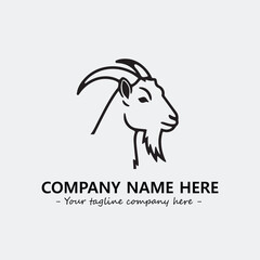 Head of goat illustration black and white for logo company vector image
