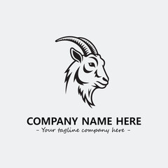 Head of goat illustration black and white for logo company vector image
