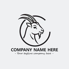 Head of goat illustration black and white for logo company vector image
