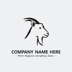 Head of goat illustration black and white for logo company vector image
