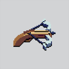 Obraz premium Pixel art illustration Crossbow. Pixelated Crossbow Bolt. Crossbow Arrow Bolt Weapon Icon pixelated for the pixel art game and icon for website and video game. old school retro.