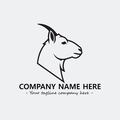 Head of goat illustration black and white for logo company vector image
