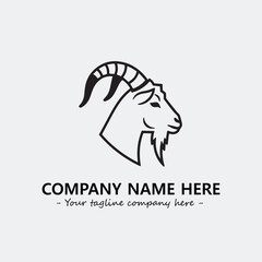 Head of goat illustration black and white for logo company vector image
