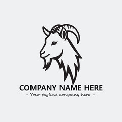 Head of goat illustration black and white for logo company vector image
