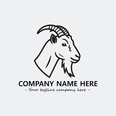 Head of goat illustration black and white for logo company vector image
