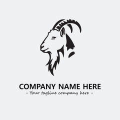 Head of goat illustration black and white for logo company vector image
