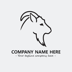 Head of goat illustration black and white for logo company vector image
