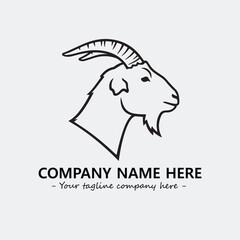 Head of goat illustration black and white for logo company vector image
