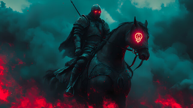 otherworldly dark knight astride