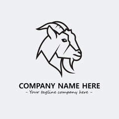 Head of goat illustration black and white for logo company vector image
