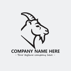 Head of goat illustration black and white for logo company vector image
