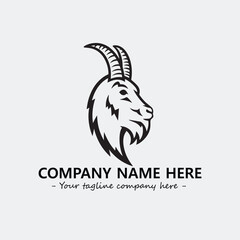 Head of goat illustration black and white for logo company vector image
