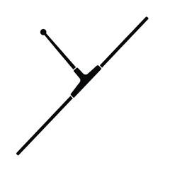 Abstract Black Glider Aircraft Silhouette On White Background Minimalist Graphic Design