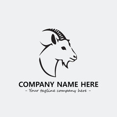 Head of goat illustration black and white for logo company vector image
