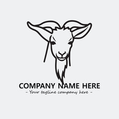 Head of goat illustration black and white for logo company vector image
